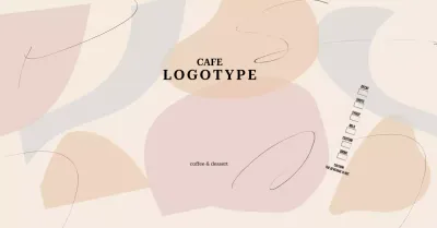 ベージュ モダン カフェ ロゴ