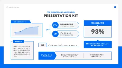 青 シンプル ビジネス プレゼンテーション