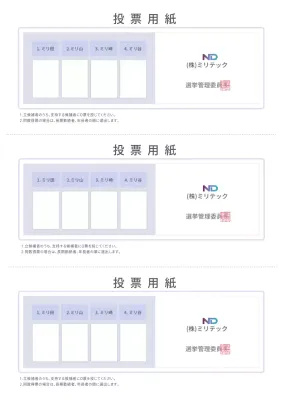 白 シンプル 選挙 投票用紙 文書フォーム