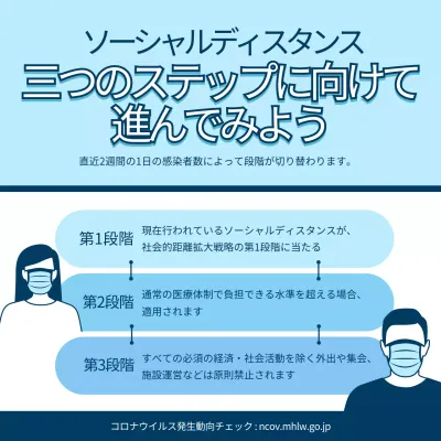 水色 シンプル お知らせ ポスター Instagram投稿