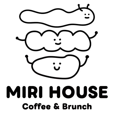 白黒 シンプル カフェ ロゴ イラストロゴ